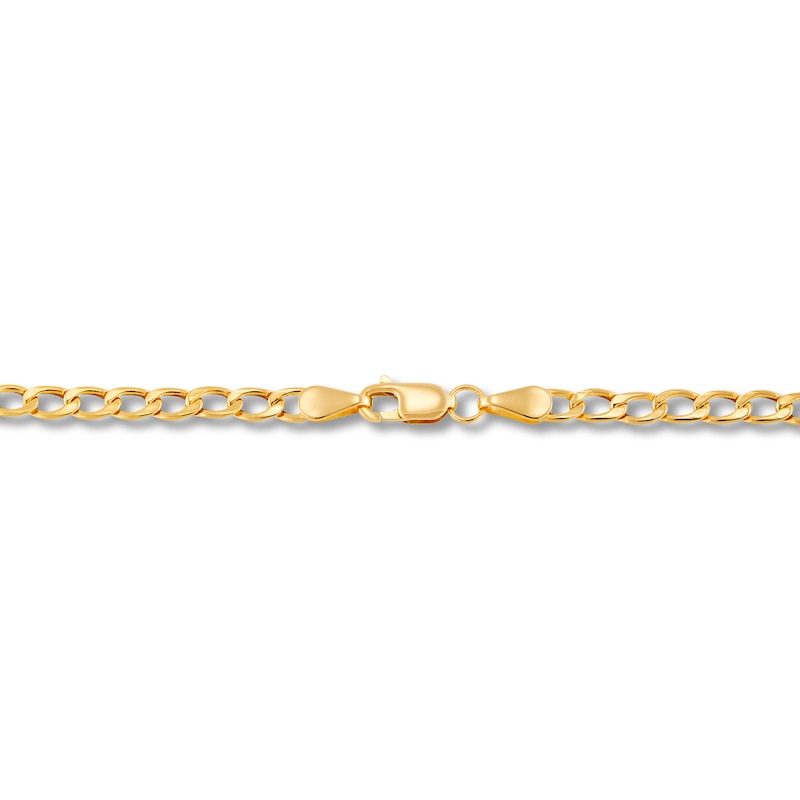 Hollow Children's Curb Chain Necklace 14K Yellow Gold 13"