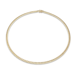 Cuban Chain Necklace Solid 14K Yellow Gold 22"