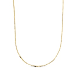 Square Box Chain Necklace Hollow 14K Yellow Gold 18"