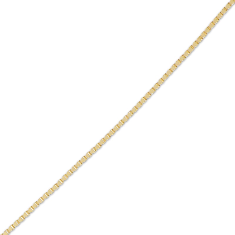 Hollow Square Box Chain Necklace 14K Yellow Gold 18"