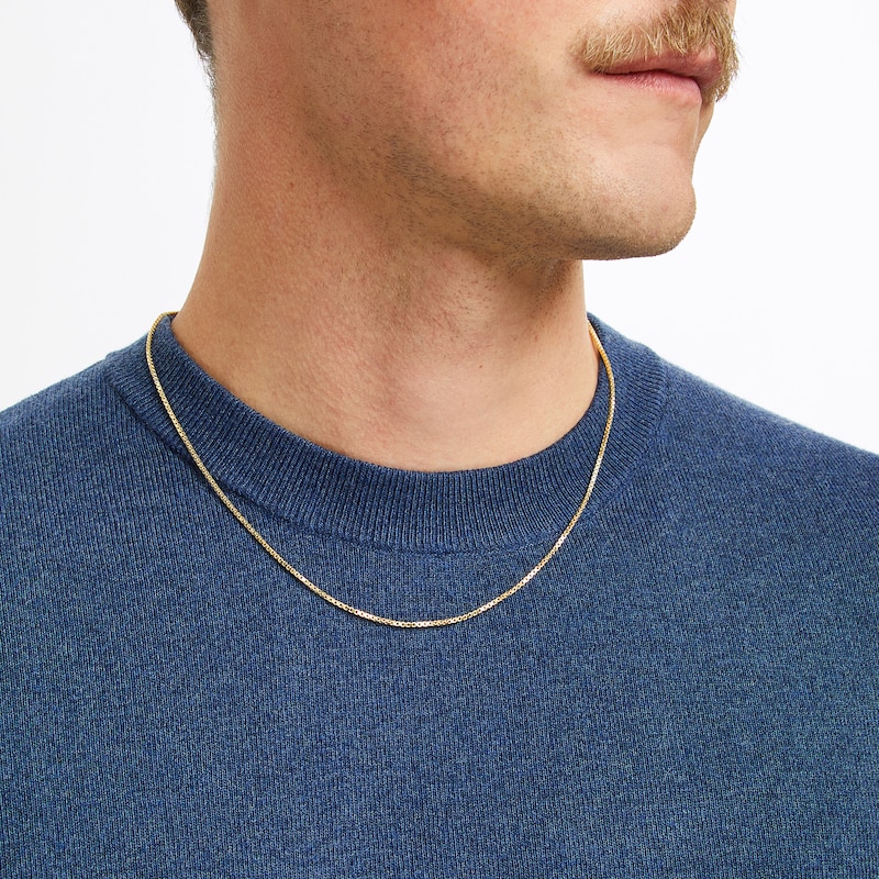 Main Image 4 of Square Box Chain Necklace Hollow 14K Yellow Gold 20&quot;