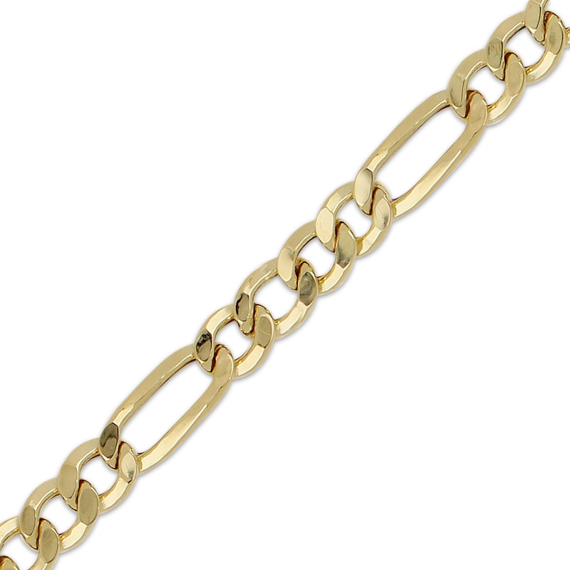 Main Image 2 of Figaro Chain Necklace Hollow 10K Yellow Gold 24&quot;