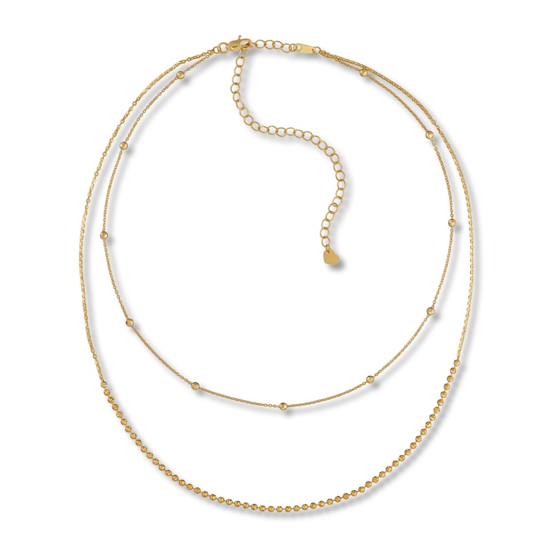 Main Image 1 of Diamond-cut Layered Necklace 14K Yellow Gold 16&quot;