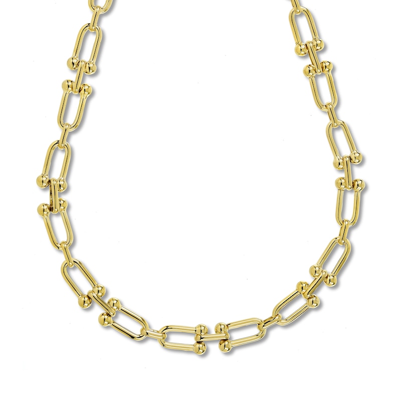 Main Image 1 of Link Necklace Hollow 10K Yellow Gold 16&quot;