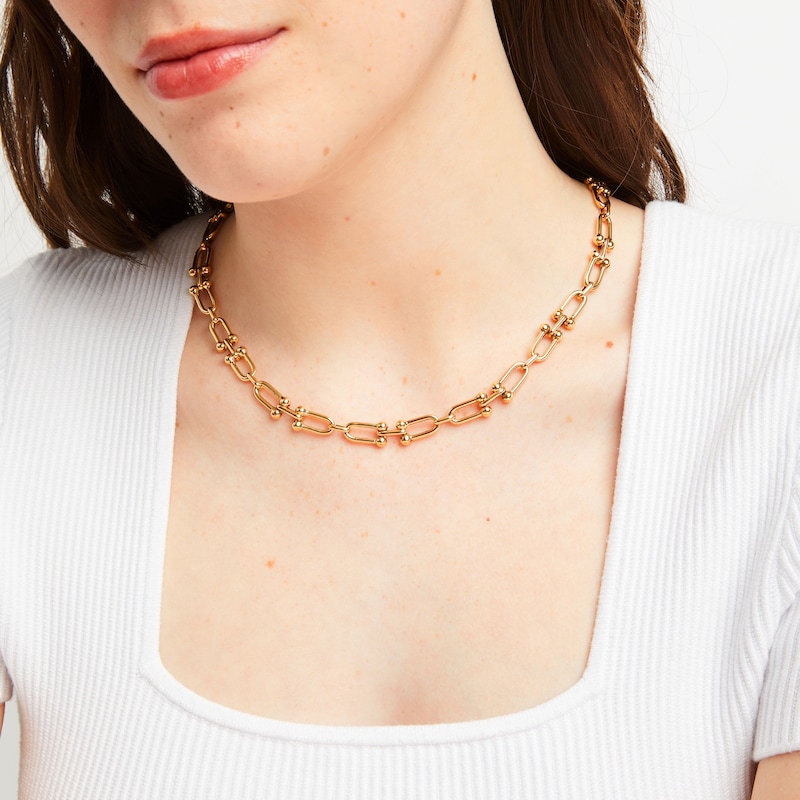 Main Image 3 of Link Necklace Hollow 10K Yellow Gold 16&quot;