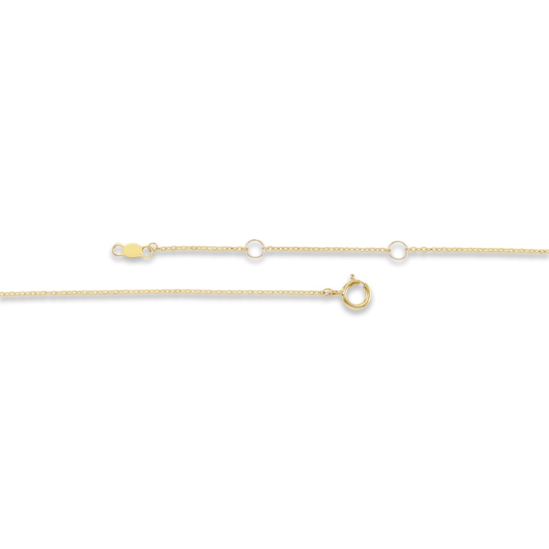 Butterfly Bead Station Necklace 10K Yellow Gold 18"