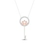 By Women For Women Diamond Lotus Key Necklace 1/6 ct tw Round-cut 10K Two-Tone Gold 18"