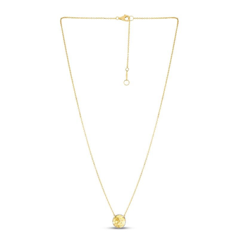 Round Confetti Necklace 14K Two-Tone Gold 18"