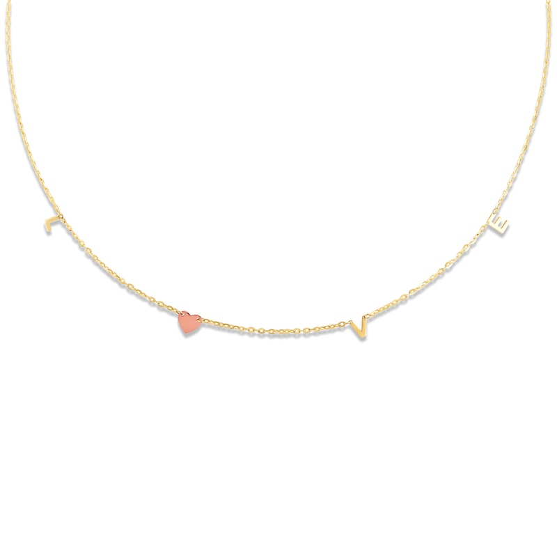 Main Image 1 of &quot;Love&quot; Necklace 14K Two-Tone Gold 18&quot;