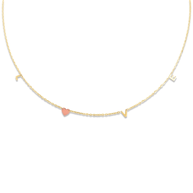 "Love" Necklace 14K Two-Tone Gold 18"