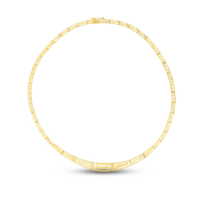 Main Image 2 of Diamond-Cut Graduating Greek Key Necklace 14K Yellow Gold 17&quot;