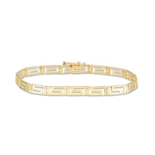 Diamond-Cut Greek Key Bracelet 14K Yellow Gold 7.25"