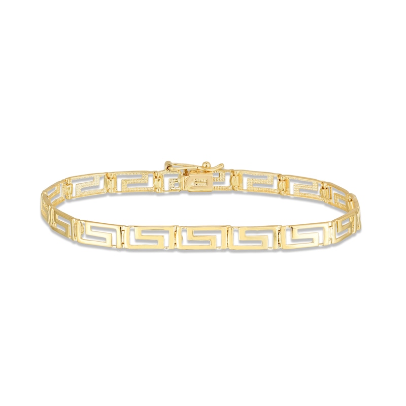 Diamond-Cut Greek Key Bracelet 14K Yellow Gold 7.25