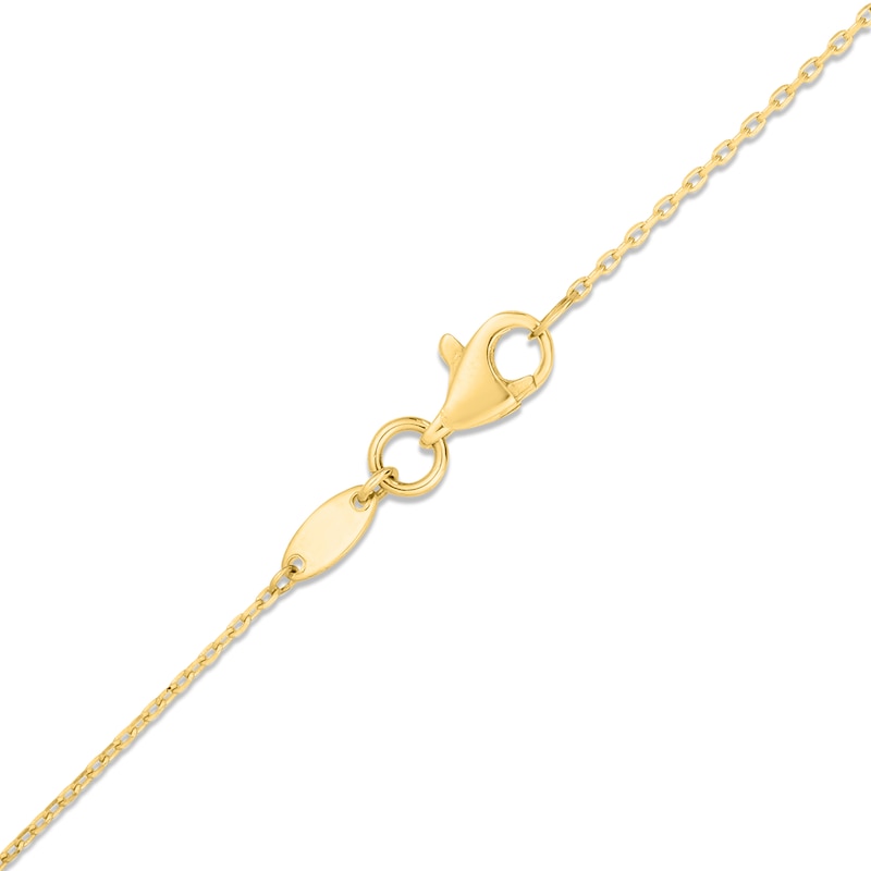 14K Solid Yellow Gold Upside Down Moon Crescent Pendant Necklace Yellow Small | Factory Direct Jewelry