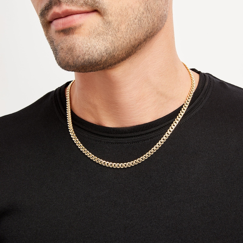 Main Image 2 of Cuban Chain Necklace Solid 14K Yellow Gold 20&quot;