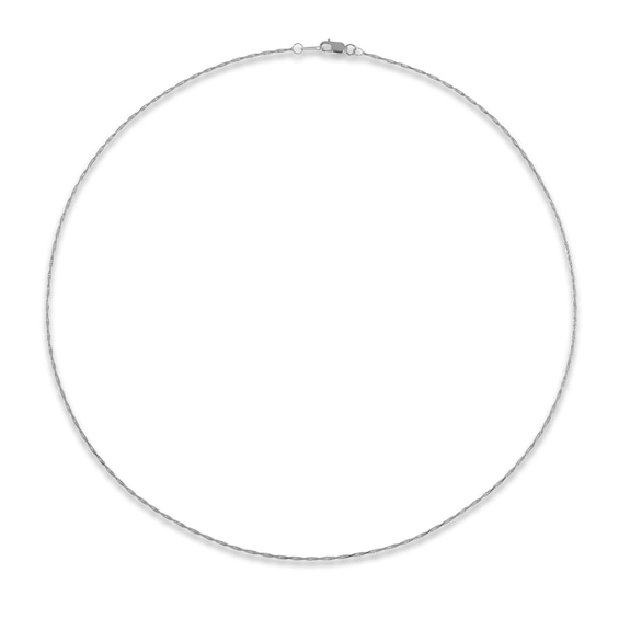 Solid Rope Chain Necklace 10K White Gold 20"