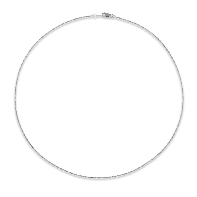 Solid Rope Chain Necklace 10K White Gold 20" with 360