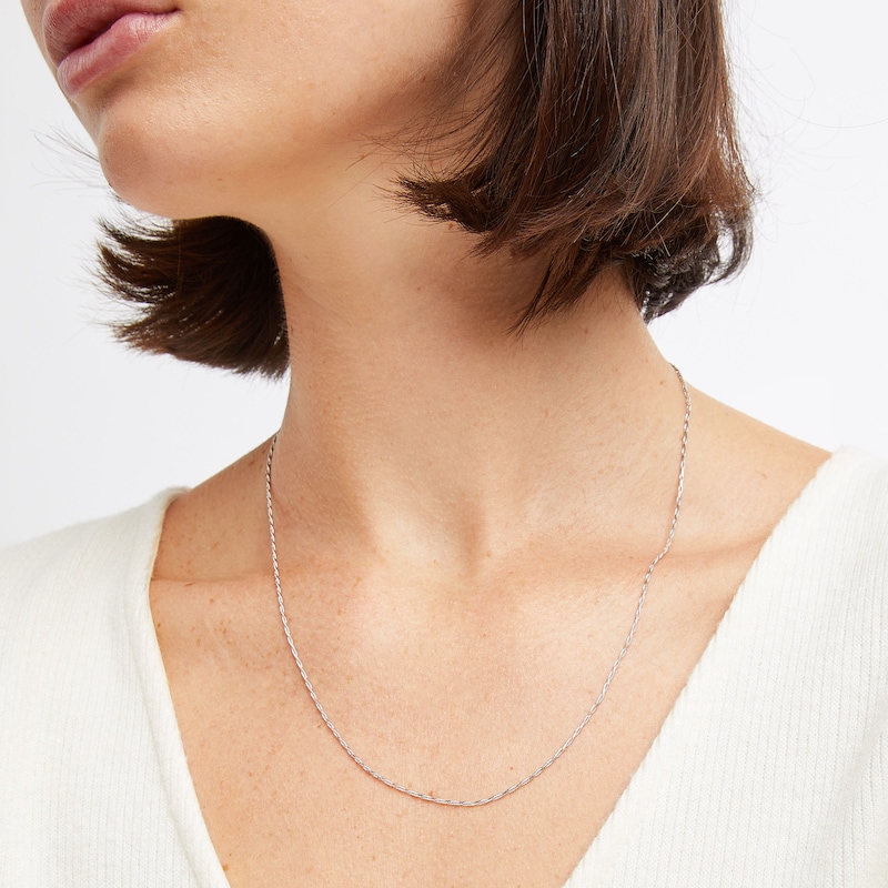 Main Image 2 of Rope Chain Necklace Solid 10K White Gold 20&quot;