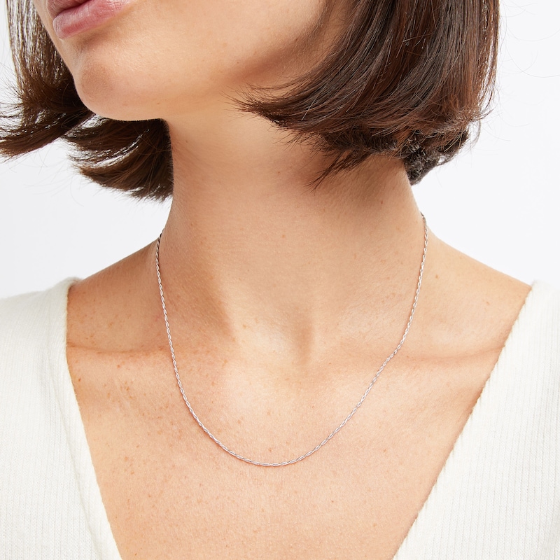 Main Image 2 of Rope Chain Necklace Solid 10K White Gold 18&quot;