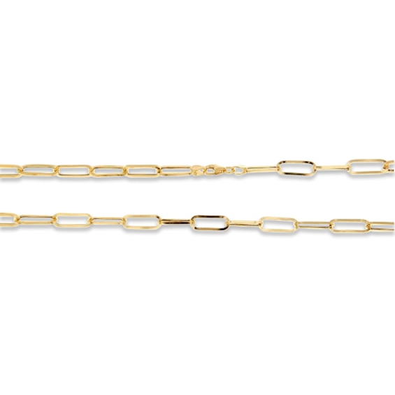 Paperclip Necklace Semi-Solid 10K Yellow Gold 20"