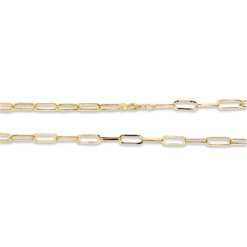 Main Image 1 of Paperclip Necklace Semi-Solid 10K Yellow Gold 20&quot;