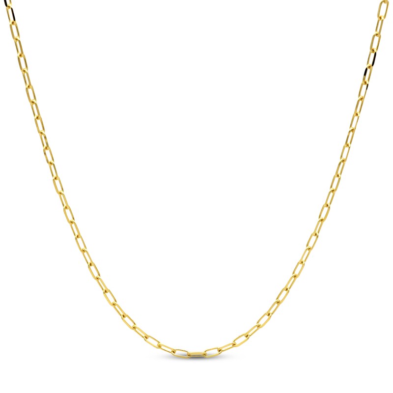 Solid Paperclip Necklace 14K Yellow Gold 16"