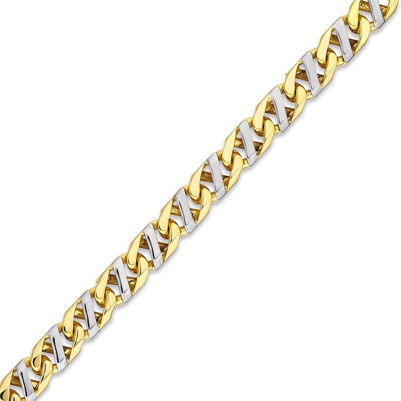 Solid Mariner Link Chain Necklace 10K Two-Tone Gold 20"
