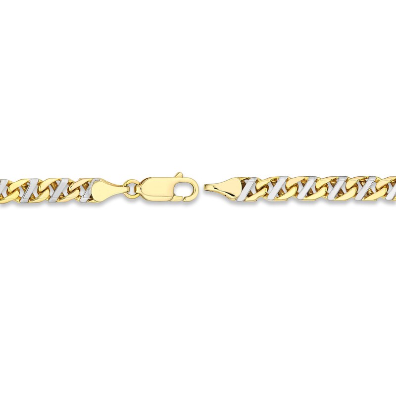 Solid Mariner Link Chain Necklace 10K Two-Tone Gold 20"