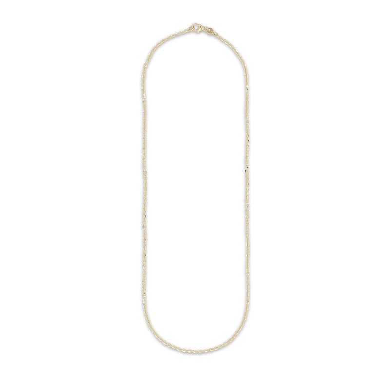 Solid Cable Chain Necklace 14K Yellow Gold 18" with 360
