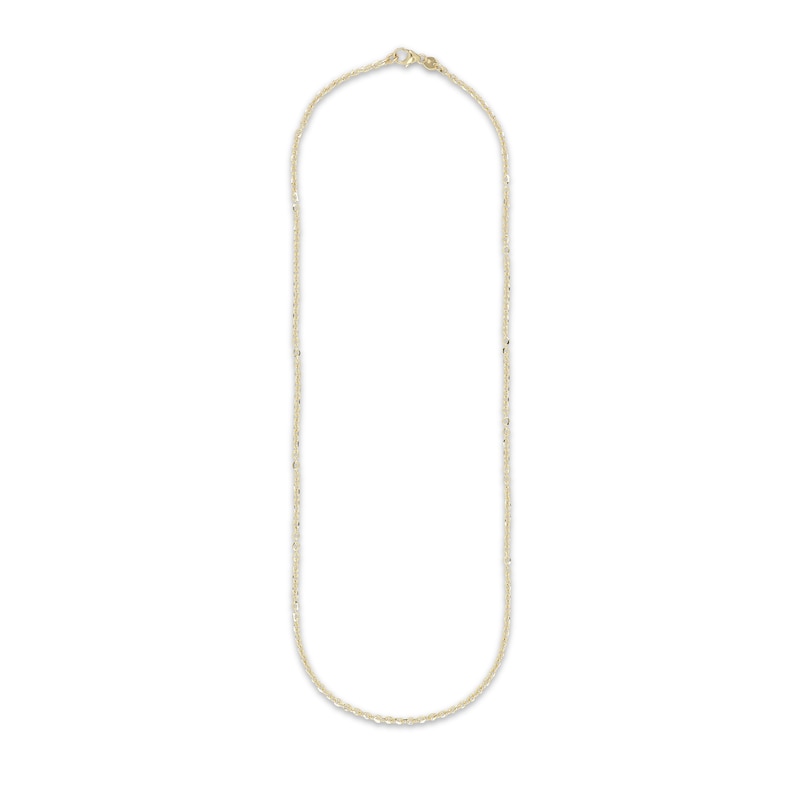Main Image 1 of Cable Chain Necklace Solid 14K Yellow Gold 18&quot;
