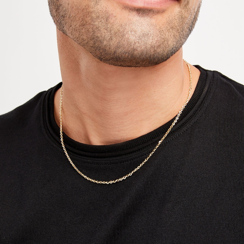 Main Image 2 of Cable Chain Necklace Solid 14K Yellow Gold 18&quot;