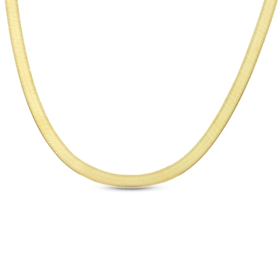 Solid Herringbone Necklace 10K Yellow Gold 20"