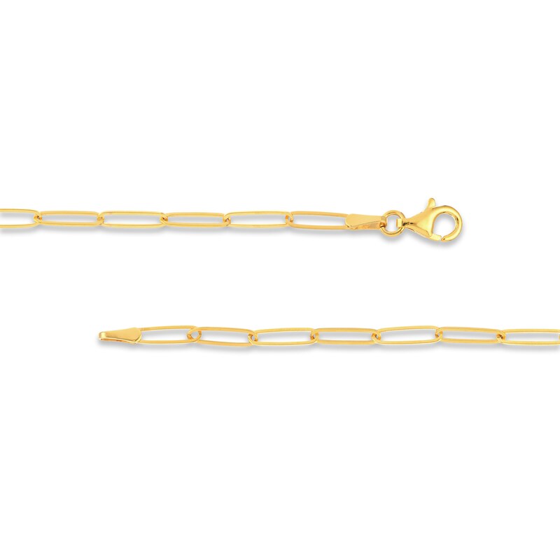 Solid Paperclip Necklace 14K Yellow Gold 18"