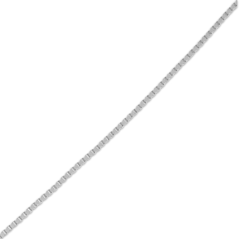 Hollow Square Box Chain Necklace 14K White Gold 20"