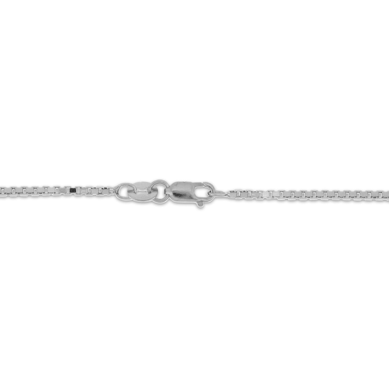 Hollow Square Box Chain Necklace 14K White Gold 20"