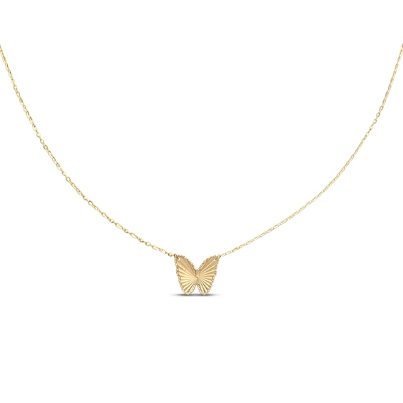 Kay Diamond-cut Butterfly Necklace 10K Yellow Gold 18"