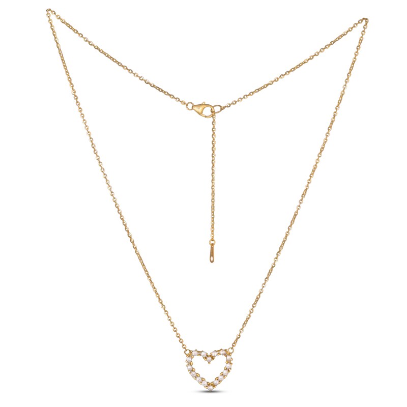 Diamond-cut Heart Necklace 10K Yellow Gold 18.25"