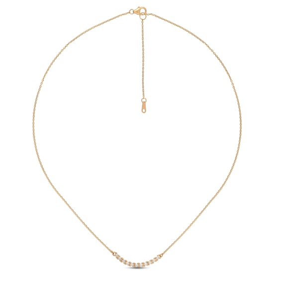 Diamond-cut Smile Necklace 10K Yellow Gold 18"