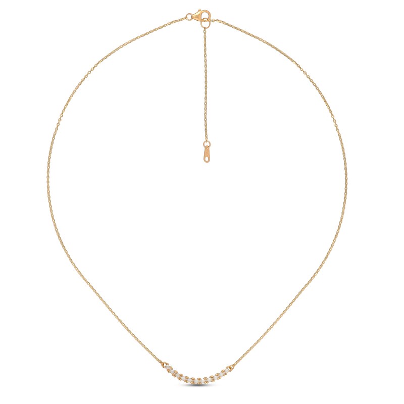Main Image 1 of Diamond-cut Smile Necklace 10K Yellow Gold 18&quot;