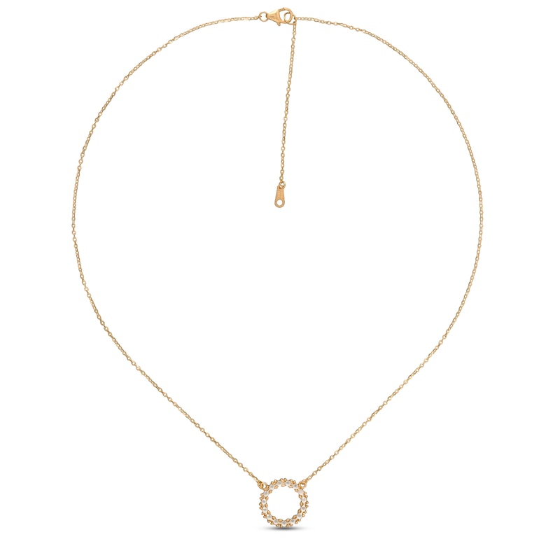 Diamond-cut Circle Necklace 10K Yellow Gold 18.25"
