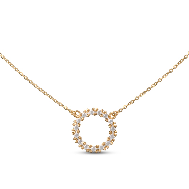 Diamond-cut Circle Necklace 10K Yellow Gold 18.25"