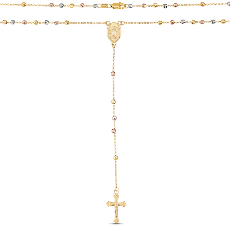 Main Image 1 of Beaded Rosary 14K Tri-Tone Gold 17&quot;