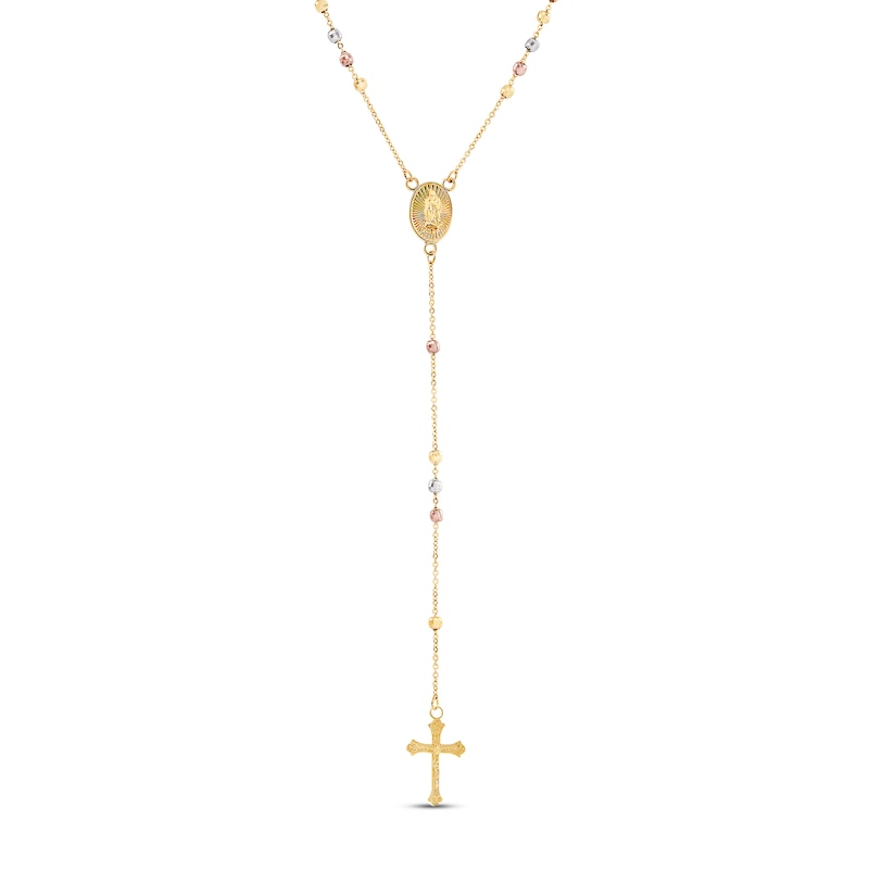 Main Image 2 of Beaded Rosary 14K Tri-Tone Gold 17&quot;