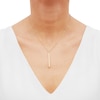 Thumbnail Image 2 of Diamond-cut Tube Drop Necklace 10K Yellow Gold 18&quot;