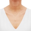 Thumbnail Image 1 of Diamond-cut Tube Drop Necklace 10K Yellow Gold 18"