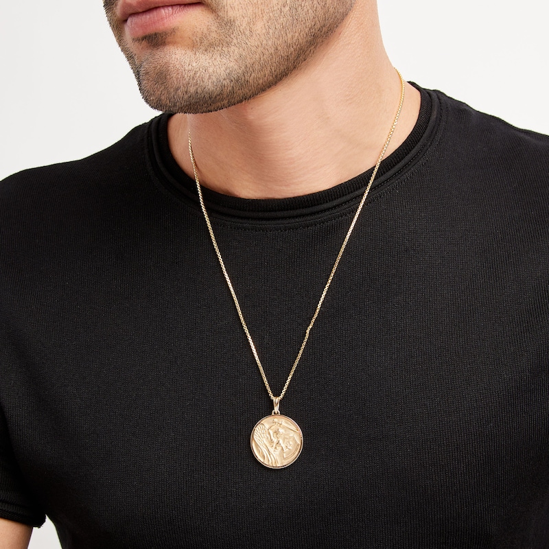 Main Image 3 of Angel Warrior Medallion Necklace 10K Yellow Gold 22&quot;
