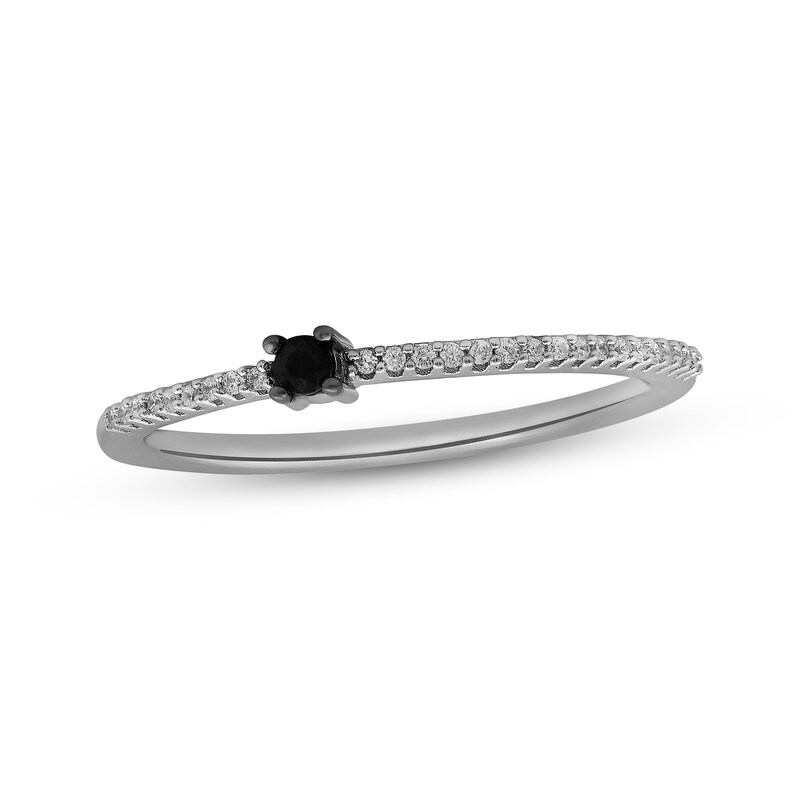 Main Image 1 of Black & White Diamond Ring 1/10 ct tw Sterling Silver