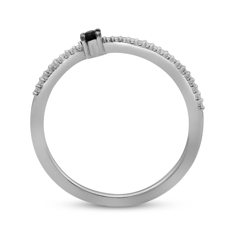 Black & White Diamond Ring 1/10 ct tw Sterling Silver