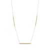 Bar Station Chain Necklace 10K Yellow Gold 18”