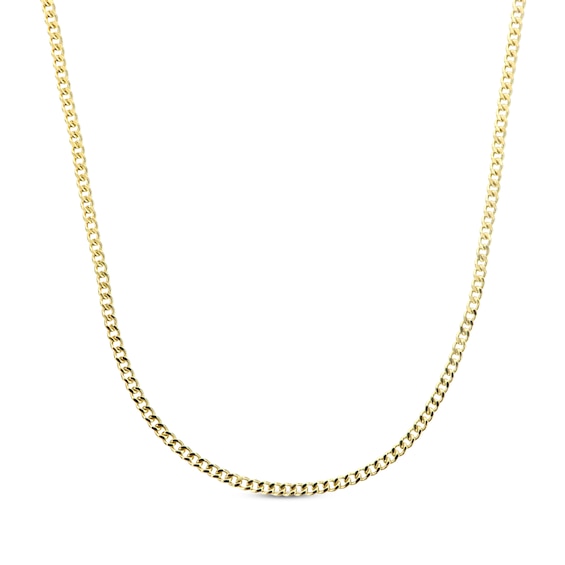 Small-Link Curb Chain Necklace 2.9mm Semi-Solid 14K Yellow Gold 18”